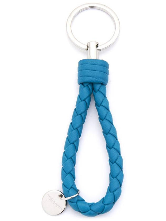 Intrecciato Leather Key Holder Blue - BOTTEGA VENETA - BALAAN 2