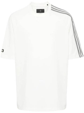 3 Stripe Short Sleeve T-Shirt Off White - Y-3 - BALAAN 1