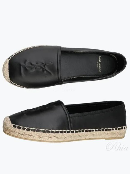 Leather Espadrilles Black - SAINT LAURENT - BALAAN 2