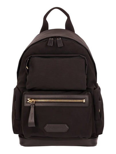 Logo Patch Recycle Nylon Backpack Black - TOM FORD - BALAAN 2