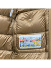 Women s Logo Patch BELCASTEL Teddy Long Down Padded Jacket Camel Beige 1C00016 89AOF 26C - MONCLER - BALAAN 7