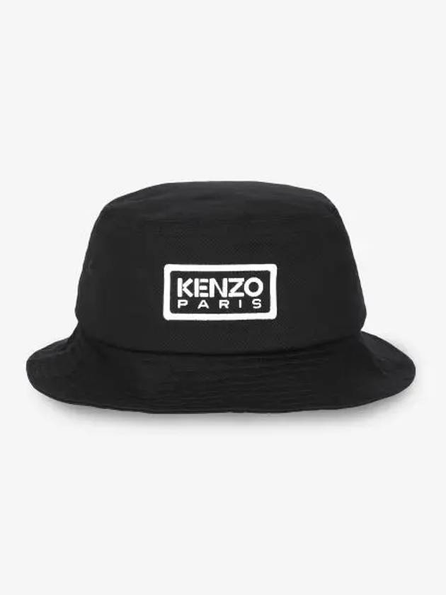 Embroidered Logo Cotton Bucket Hat Black - KENZO - BALAAN 2