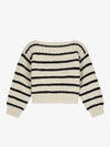 Boat Neck Striped Cashmere Knit Top Off White Navy - CELINE - BALAAN 2