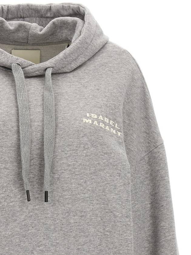 Solena Embroidered Logo Oversized Hoodie Grey - ISABEL MARANT - BALAAN 4