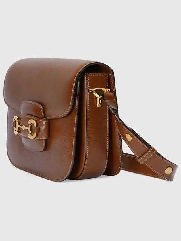 Horsebit 1955 Leather Shoulder Bag Brown - GUCCI - BALAAN 3