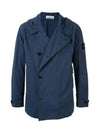 Cordura Cotton Hooded Jacket Blue - STONE ISLAND - BALAAN 3