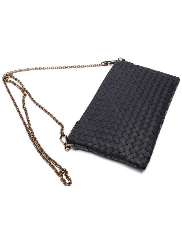 Intrecciato Chain Crossbody Bag Black - BOTTEGA VENETA - BALAAN 6