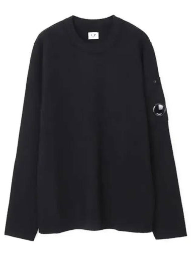 Lambswool Lens Knit Top Black - CP COMPANY - BALAAN 1