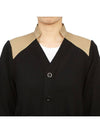 Cotton Gabardine Knit Cardigan Beige Black - SACAI - BALAAN 8