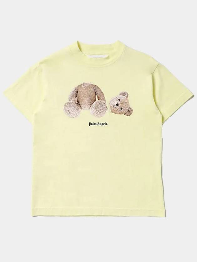 Kids Kill the Bear Printing Round Short Sleeve T Shirt Yellow PGAA002S22JER001 1860 - PALM ANGELS - BALAAN 1