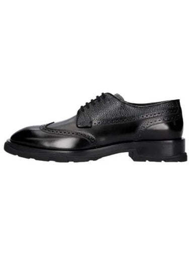 textured derby loafers black shoes - ALEXANDER MCQUEEN - BALAAN 1