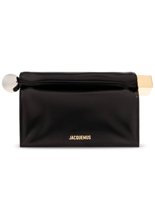 Round Square Logo Clutch Bag Black - JACQUEMUS - BALAAN 2