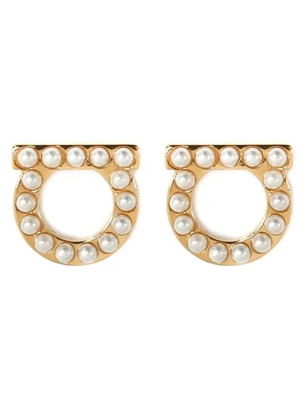 Gancini Pearl Earrings Gold - SALVATORE FERRAGAMO - BALAAN 4