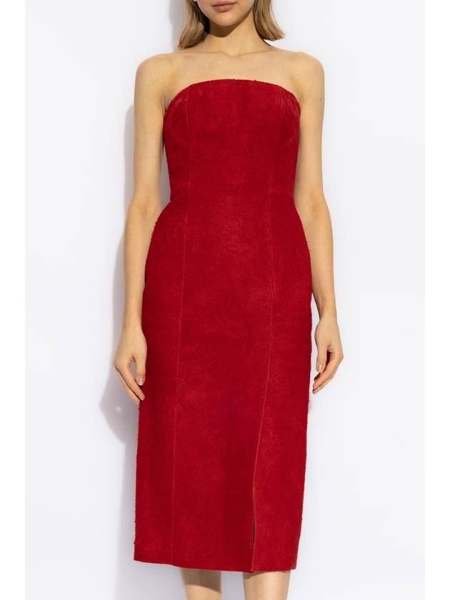 Alexander McQueen Leather Dress, Women's, Red - ALEXANDER MCQUEEN - BALAAN 3