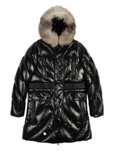 Women's Dinard Goose Down Fox Fur Long Padding Black - MONCLER - BALAAN 1