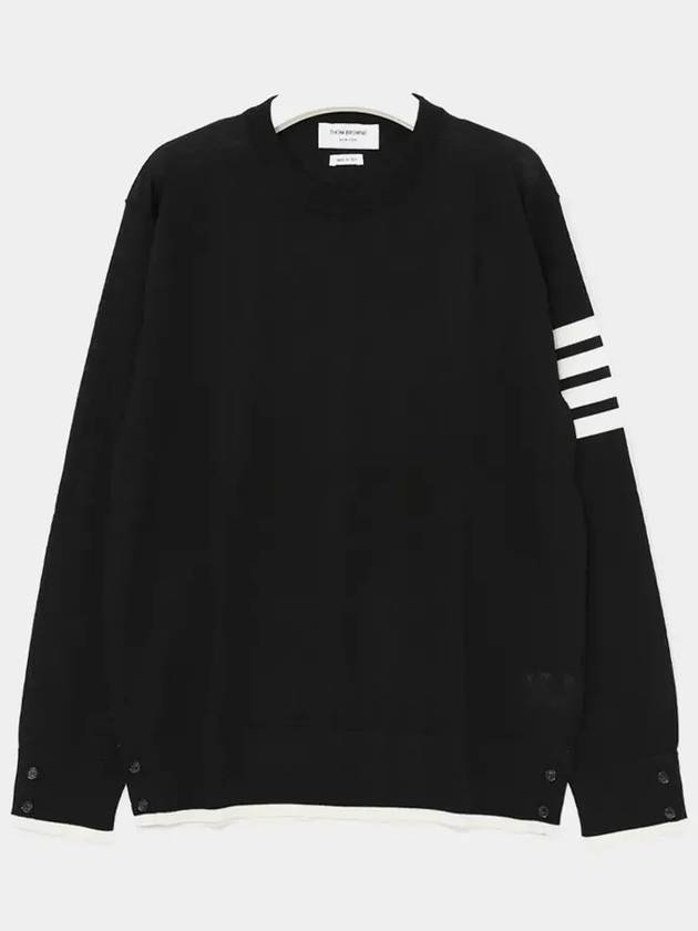 4-Bar Knit Top Black - THOM BROWNE - BALAAN 4