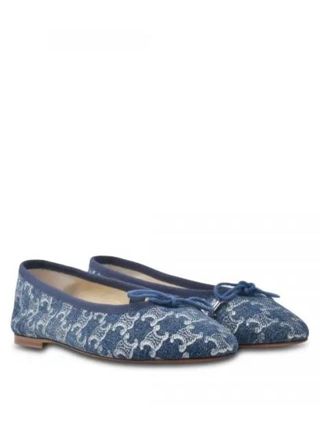 Triomphe Stamped Denim Flat Blue - CELINE - BALAAN 2