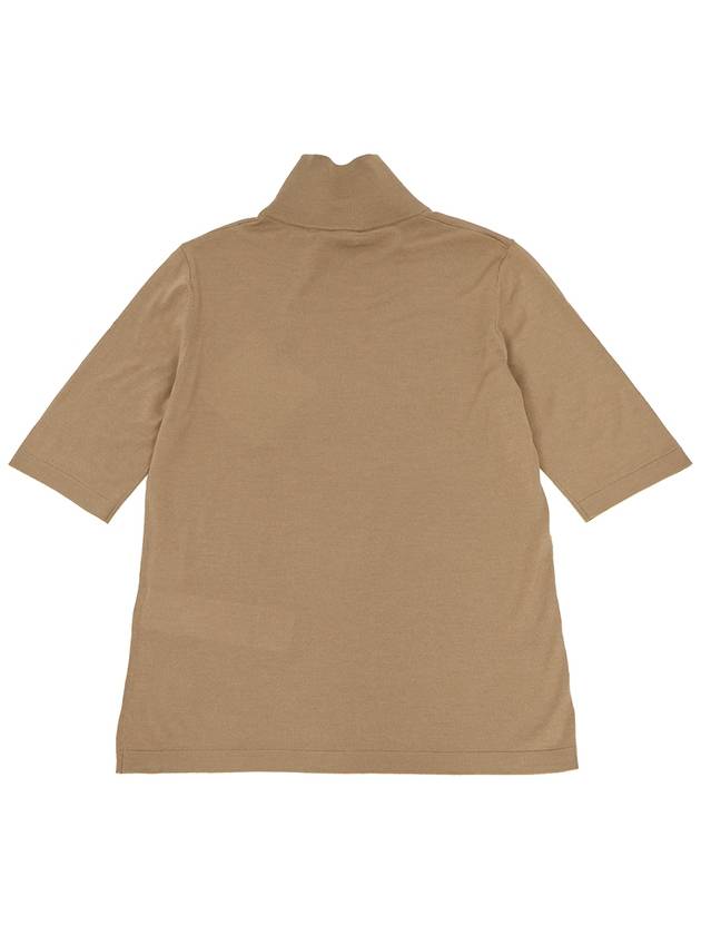 Gigi Short Sleeve Knit Turtleneck Brown - MAX MARA - BALAAN 3