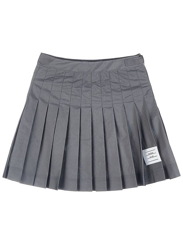 Ripstop Mini Pleated Skirt Medium Gray - THOM BROWNE - BALAAN.