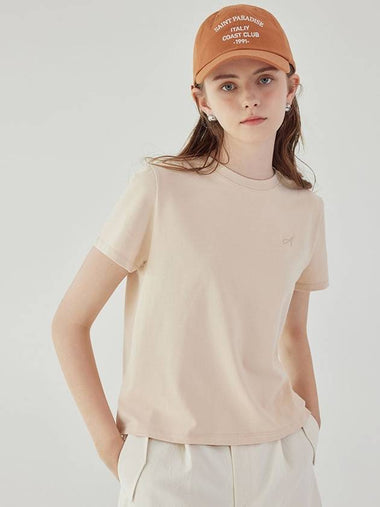 Mono embroidery tshirt_beige - ARIFF - BALAAN 1