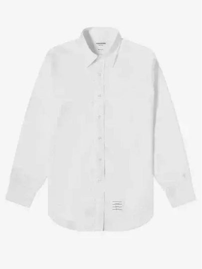 Men's Grosgrain Placket Solid Poplin Long Sleeve Shirt White - THOM BROWNE - BALAAN 2