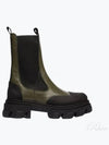 Leather Mid Chelsea Boots Khaki - GANNI - BALAAN 2