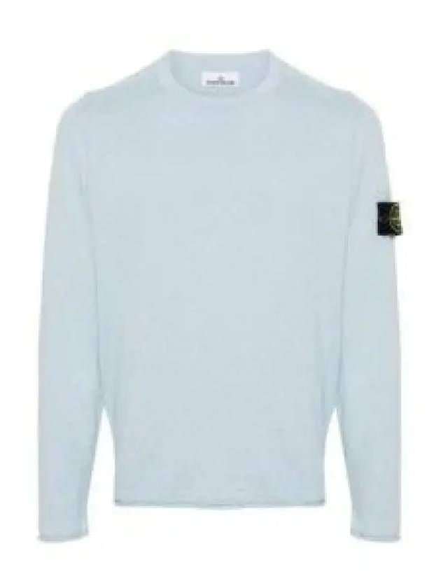 Compass Badge Ribbed Cotton Knit Top Sky Blue - STONE ISLAND - BALAAN 2