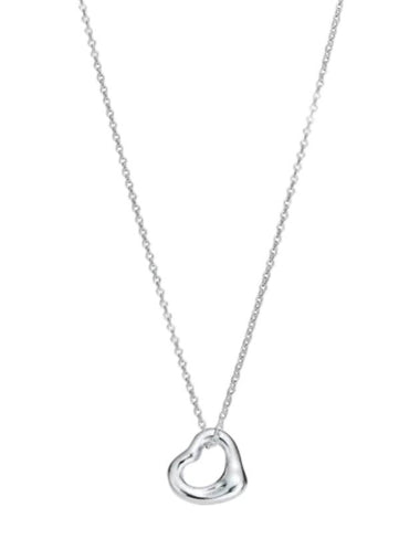 Elsa Peretti Open Heart Pendant Necklace Silver - TIFFANY & CO. - BALAAN 1