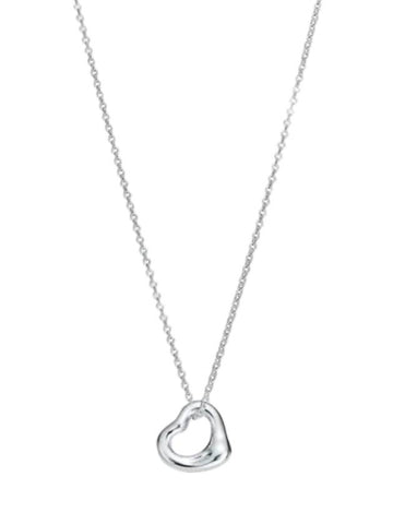 Elsa Peretti Open Heart Pendant Necklace Silver - TIFFANY & CO. - BALAAN 1