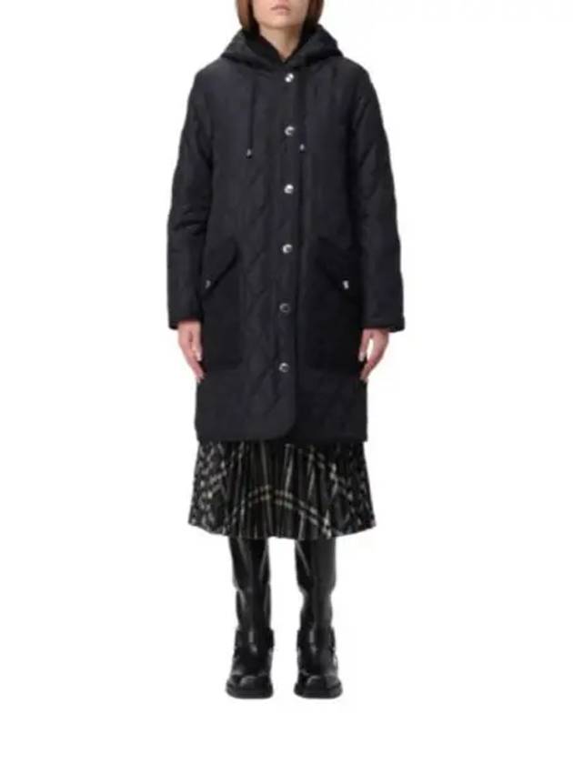 Diamond Quilted Hooded Single Coat Black - BURBERRY - BALAAN 2