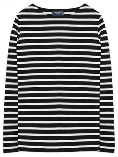 Women's Meridame II Striped Long Sleeve T-Shirt White Black - SAINT JAMES - BALAAN 1