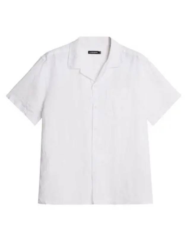 Elio Linen Melange Short Sleeve Shirt White - J.LINDEBERG - BALAAN 2