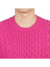 Crew Neck Lambswool Knit Top Pink - DRUMOHR - BALAAN 7