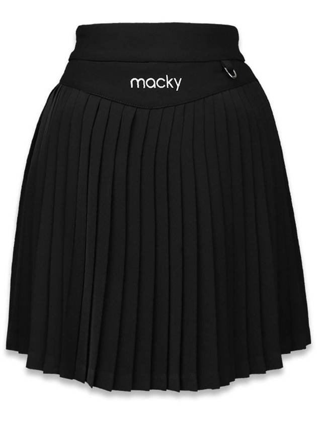 Embroidery Pleated Skirt Shorts Daisy Pleated Skirt Black MCS23SK 04BK - MACKY - BALAAN 3