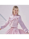 Golf Wear Satin Frill Sweatshirt Pink - J JANE - BALAAN 1