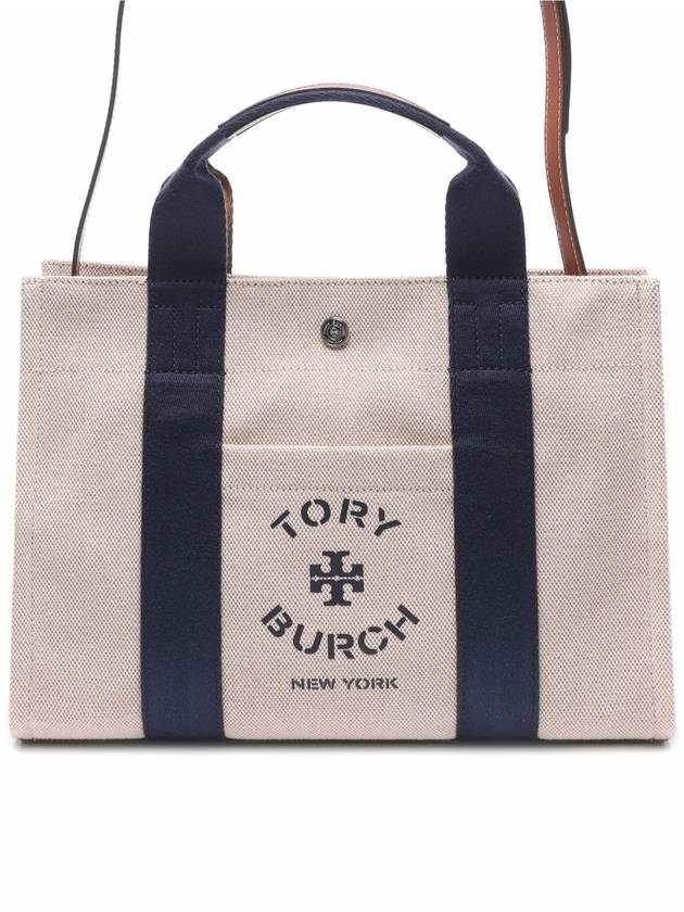 Small Logo Print Canvas Tote Bag Beige - TORY BURCH - BALAAN 2