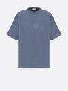 Oversized Fit Cotton Jersey Short Sleeve T-Shirt Blue - DIOR - BALAAN 1