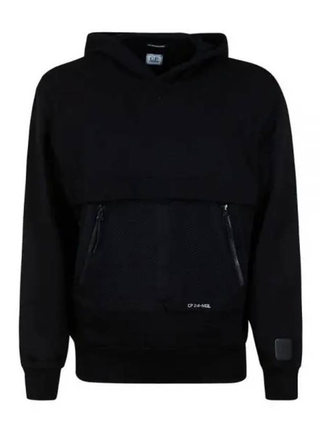 Logo Patch Hoodie Black - CP COMPANY - BALAAN 2