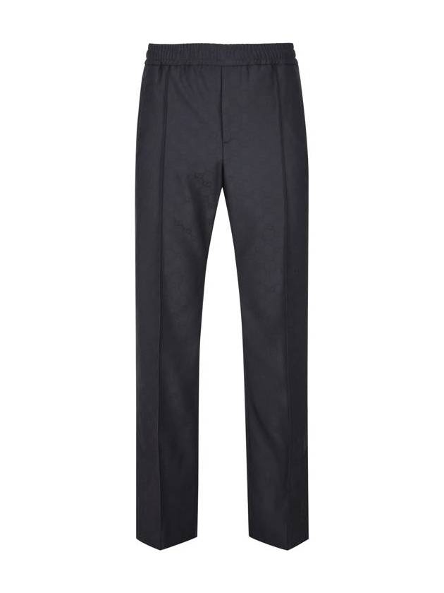 Web Polyester GG Jacquard Straight Pants Blue - GUCCI - BALAAN 2