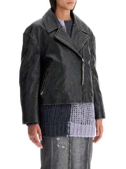 padded sand-colored leather jacket - ACNE STUDIOS - BALAAN 2