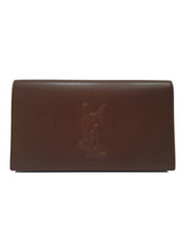 Women s 568937 Beldejour Brown Leather Clutch Bag - SAINT LAURENT - BALAAN 1