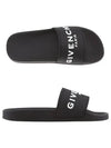 Logo Rubber Slide Slippers Black - GIVENCHY - BALAAN 3