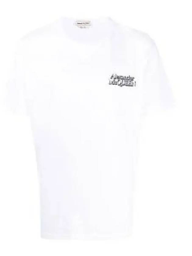 Men's Logo Embroidery Short Sleeve T-Shirt White - ALEXANDER MCQUEEN - BALAAN 2