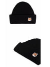 Fox Head Patch Ribbed Beanie Black - MAISON KITSUNE - BALAAN 6