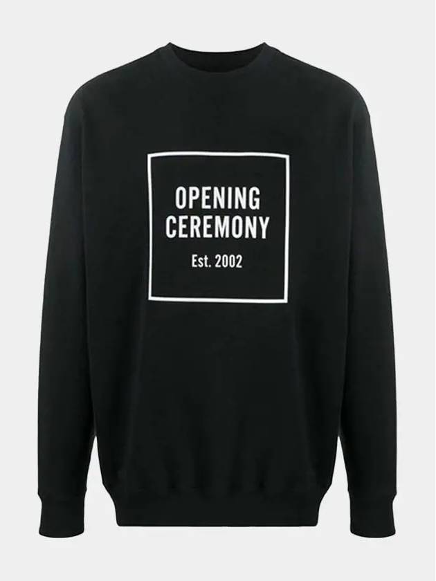 Opening Ceremony Men's Box Logo Crew Neck Sweatshirt Black Sweatshirt YMBA003F20FLE005 1002 - OPENING CEREMONY - BALAAN 1