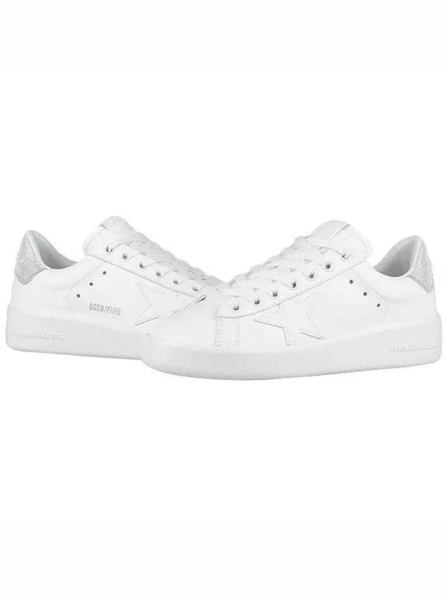 Purestar White Silver Glitter Heel Tab Sneakers - GOLDEN GOOSE - BALAAN 2