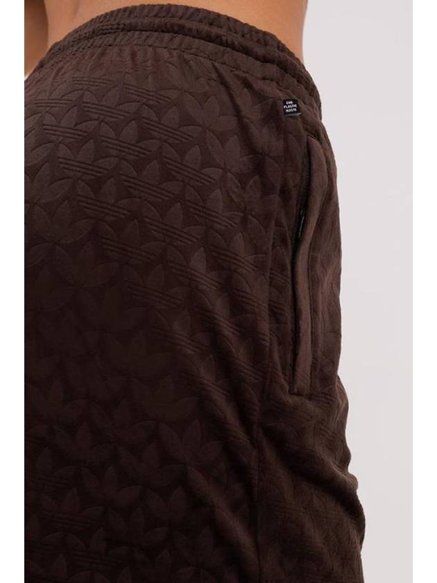 Monogram Straight Leg Velvet Track Pants Brown - ADIDAS - BALAAN 5