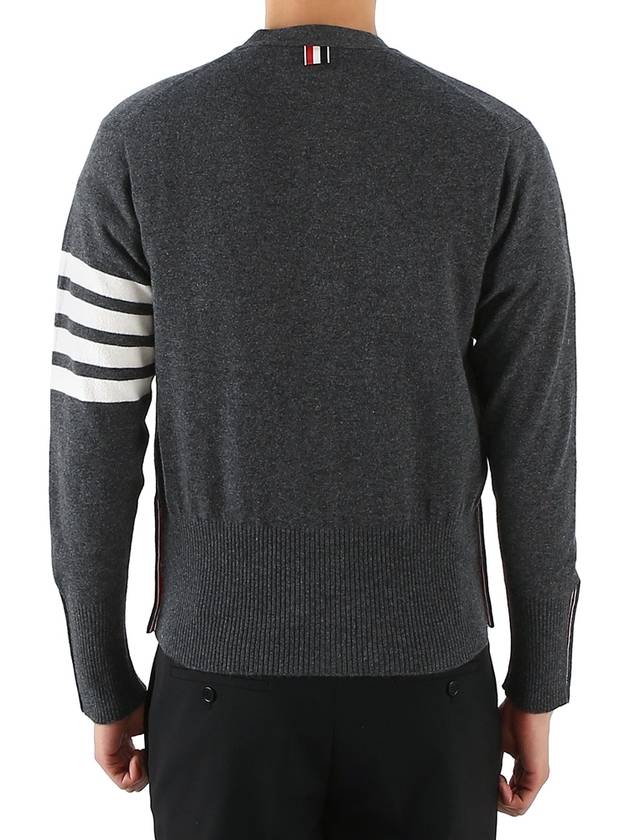 Men's Diagonal Classic Cashmere Cardigan Mid Grey - THOM BROWNE - BALAAN 5