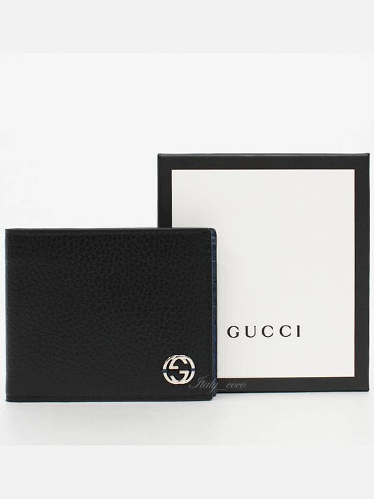 GG Interlocking Two Tone Half Wallet Black - GUCCI - BALAAN 2