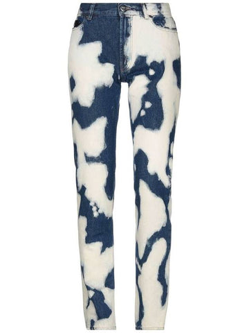 Bally Blue Pattern Print Mid Rise Straight Leg Jeans - BALLY - BALAAN 1